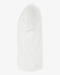 Men's white West Virginia V-neck T-shirt by Alan Red, side view