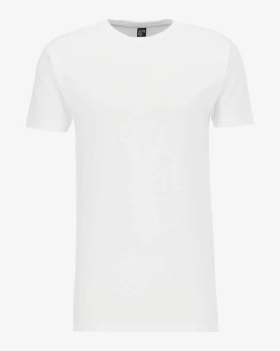 Men's white Virginia Long extra-long crew-neck T-shirt by Alan Red, front view