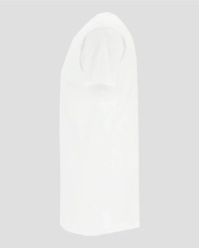 Side view of the Alan Red Vermont Long men's white extra-long T-shirt