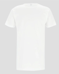 Back view of the Alan Red Vermont Long men's white extra-long T-shirt