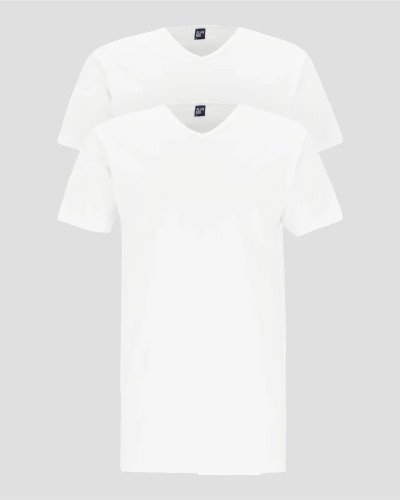 wo-pack of Alan Red Vermont Long men's white extra-long T-shirts