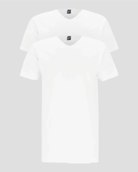 wo-pack of Alan Red Vermont Long men's white extra-long T-shirts