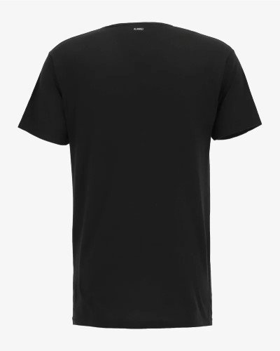 Back view of the Alan Red Vermont Long men's black extra-long T-shirt