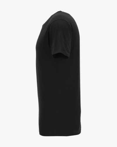 Side view of the Alan Red Vermont Long men's black extra-long T-shirt