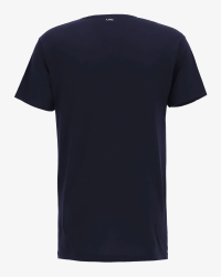 Back view of the Alan Red Vermont Long men's navy extra-long T-shirt