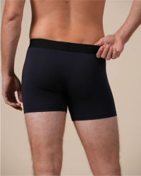 Back view of the Alan Red Bomber men's navy boxer briefs