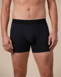 Front view of the Alan Red Bomber men's navy boxer briefs