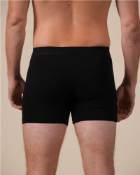 Back view of the Alan Red Bomber men's black boxer briefs