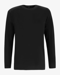 Front view of the Alan Red Virginia Sleeve men's black long-sleeve T-shirt
