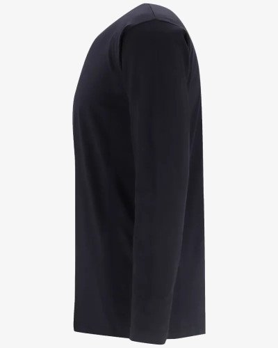 Side view of the Alan Red Virginia Sleeve men's navy long-sleeve T-shirt