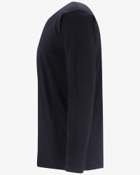 Side view of the Alan Red Virginia Sleeve men's navy long-sleeve T-shirt