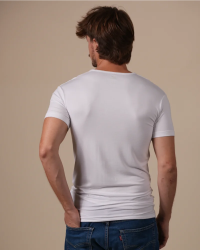 Alan Red Baltimora white men's T-shirt worn, back view
