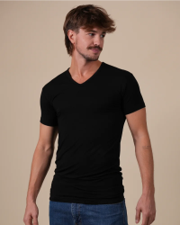 Alan Red Baltimora navy men's T-shirt worn, front view