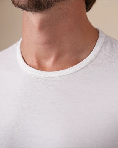 Crew-neck detail of the Alan Red Derby white men's T-shirt