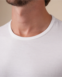 Crew-neck detail of the Alan Red Derby white men's T-shirt