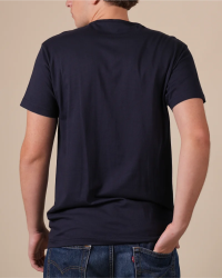 Alan Red Derby navy men's T-shirt worn, back view