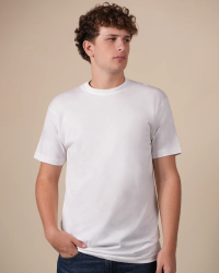 Alan Red Virginia white men's T-shirt worn, front view
