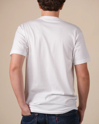 Alan Red Virginia white men's T-shirt worn, back view