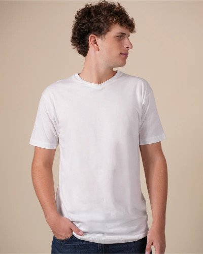Alan Red West Virginia white men's T-shirt worn, front view