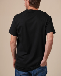 Alan Red Vermont black men's T-shirt worn, back view