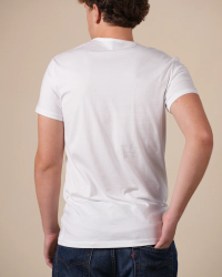 Alan Red Dean white men's T-shirt worn, back view