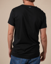 Alan Red Dean black men's T-shirt worn, back view