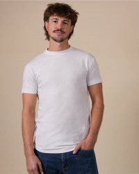 Alan Red Oakville white men's high crew-neck T-shirt, front view