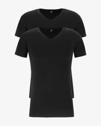 Alan Red Oklahoma black men's V-neck T-shirts, 2-pack