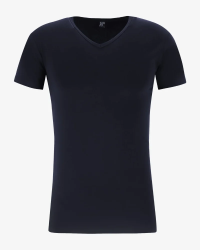 Alan Red Oklahoma navy blue men's V-neck T-shirt, front view
