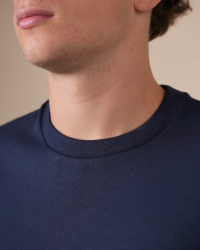 Crew-neck detail of the Alan Red Vanice deep blue men's T-shirt