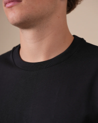 Crew-neck detail of the Alan Red Vanice black men's T-shirt