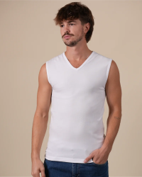 Alan Red Occident white men's V-neck tank top, front view