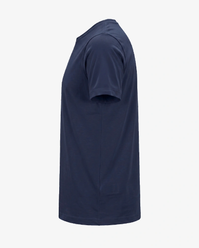 Alan Red Venice men's deep blue T-shirt, side view showing short sleeve and side seam details.