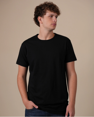 Alan Red Derby Long men's black crew-neck T-shirt