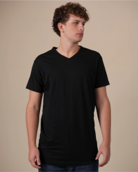 Alan Red Vermont Long men's black V-neck T-shirt