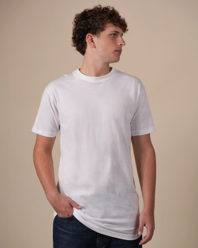 Alan Red Virginia Long men's white crew-neck T-shirt