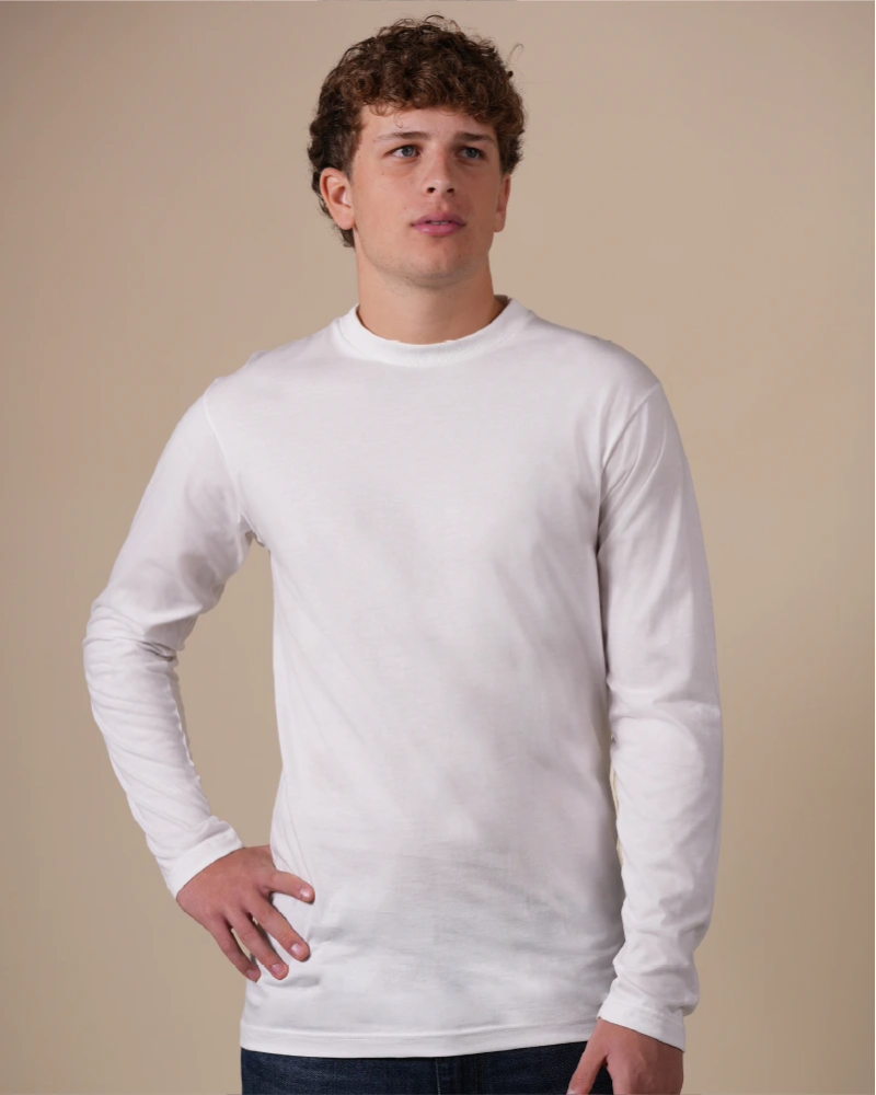 Alan Red Virginia Sleeve men's white long-sleeve T-shirt